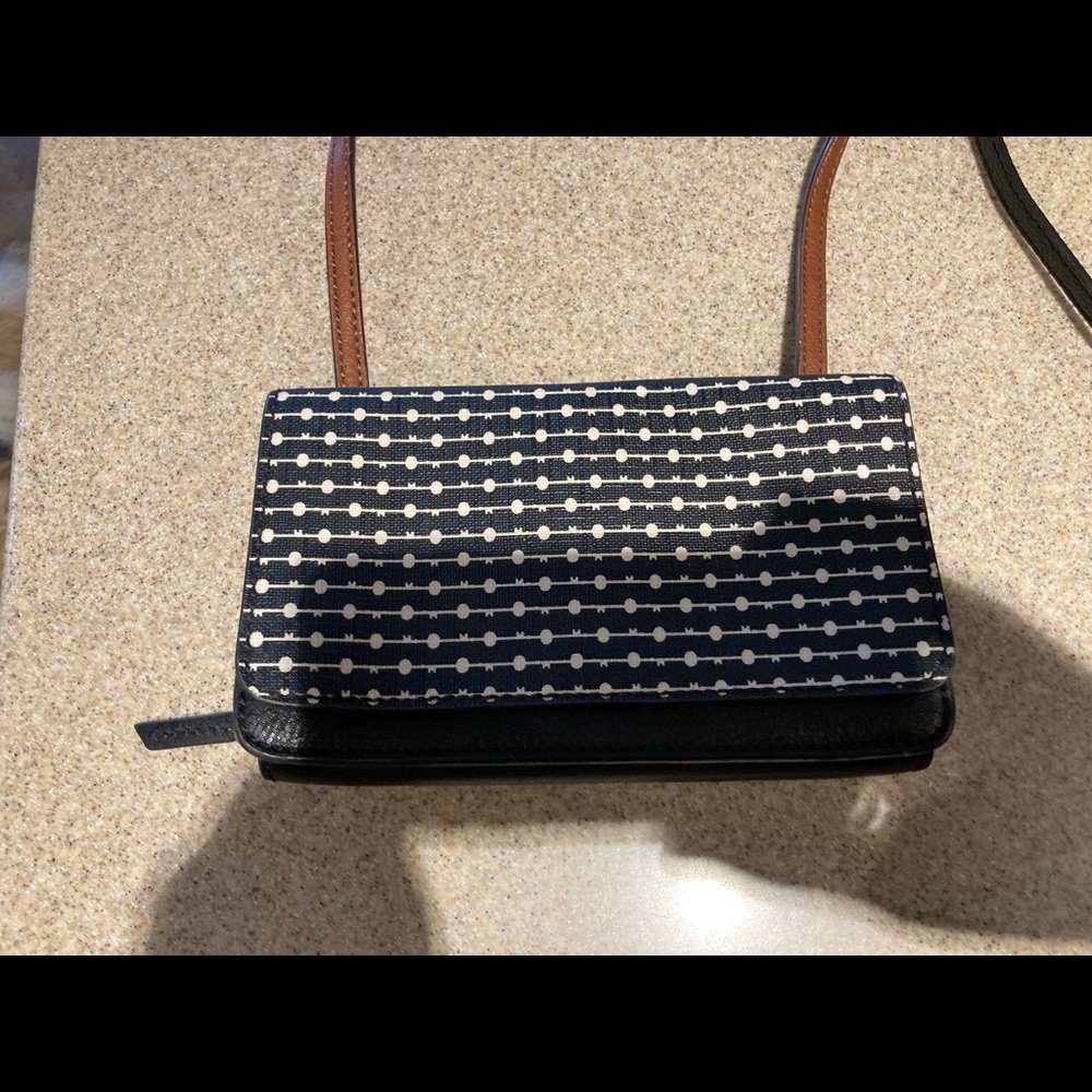 Fossil Purse black, brown shoulder strap